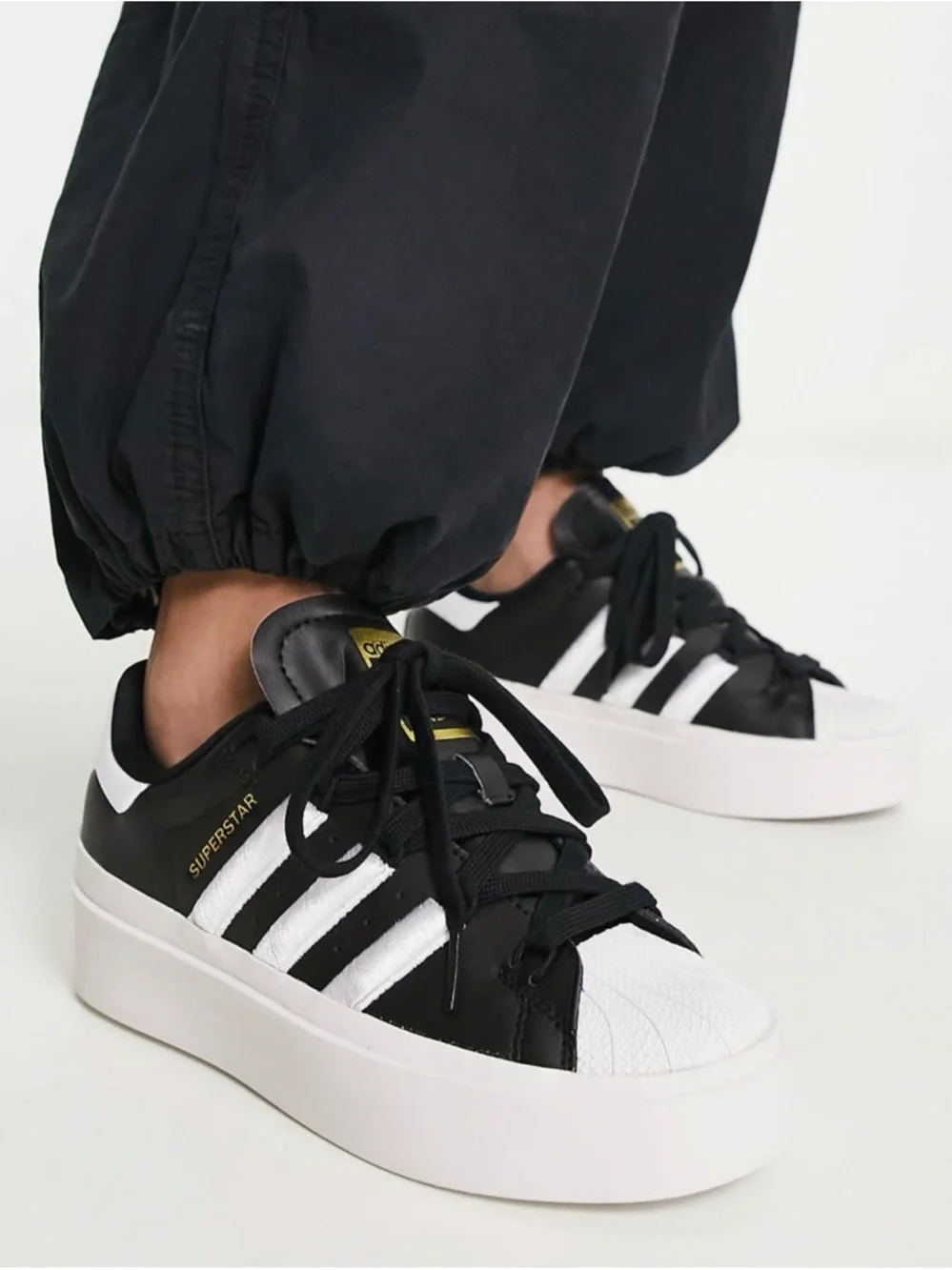 adidas Superstar Bonega W Black & White Platform gold superstar Sneakers - Picture 4 of 9